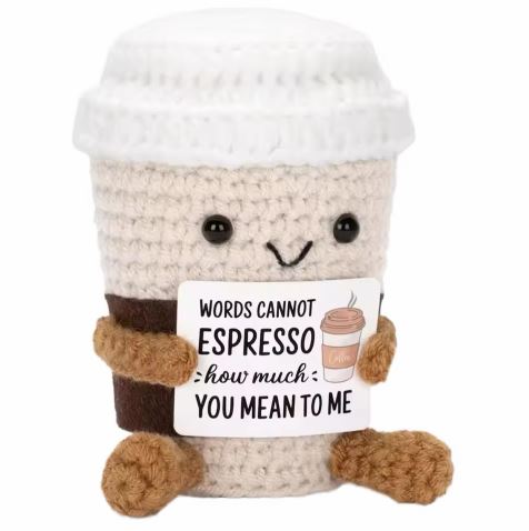 Funny emotional support crochet dolls
